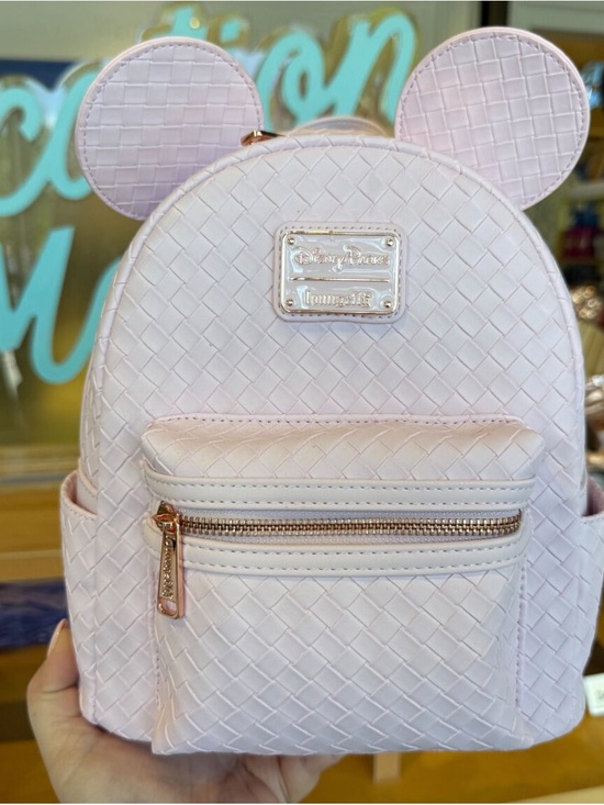 Loungefly Handbags - Disney Parks Loungefly Mini Backpack - Blush Pink Woven Mickey